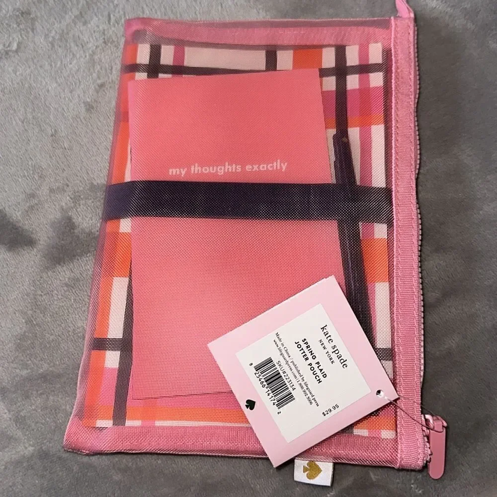 Kate Spade Spring Plaid Jotter Pouch!